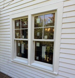 close up shot of freshly installed andersen windows
