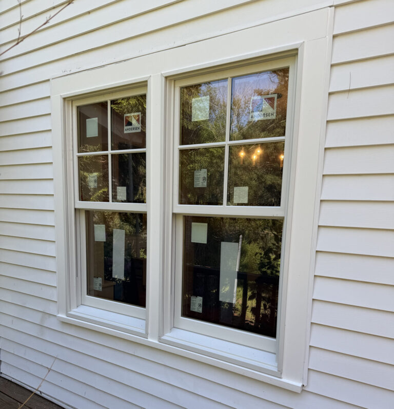 close up shot of freshly installed andersen windows
